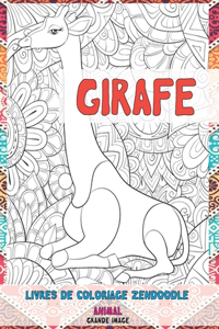 Livres de coloriage Zendoodle - Grande image - Animal - Girafe