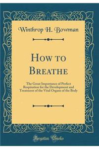 How to Breathe: The Great Importance of Perfect Respiration for the Development and Treatment of the Vital Organs of the Body (Classic Reprint)