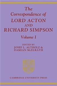 Correspondence of Lord Acton Richard Simpson 3 Volume Paperback Set