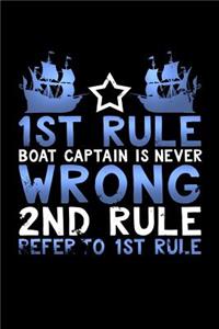 1st Rule Boat Captain is Never Wrong 2nd Rule Refer to 1st Rule