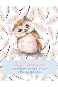 Daily Planner 2019 - 2020 Time Schedule, Meal Plan, Weather / Mood & Water Tracker, Top 3 Goals, Tasks, Gratitude Section