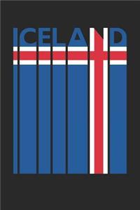 Vintage Iceland Notebook - Retro Iceland Planner - Icelandic Flag Diary - Iceland Travel Journal