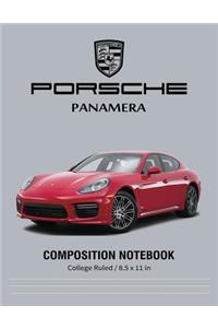 Porsche Panamera Composition Notebook College Ruled / 8.5 x 11 in