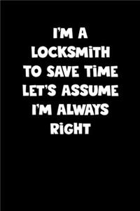 Locksmith Notebook - Locksmith Diary - Locksmith Journal - Funny Gift for Locksmith