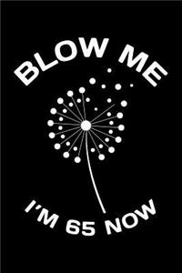 Blow Me Im 65 Now: Funny 65th Birthday Gift For Men Blank Lined Journal Notebook