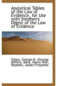 Analytical Tables of the Law of Evidence, for Use with Stephen's Digest of the Law of Evidence