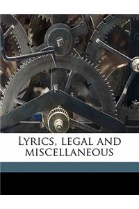 Lyrics, Legal and Miscellaneous