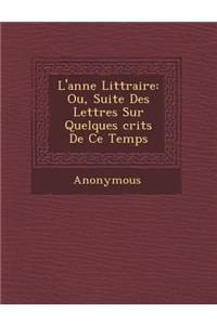 L'Ann E Litt Raire