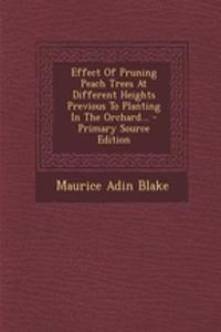 Effect of Pruning Peach Trees at Different Heights Previous to Planting in the Orchard...
