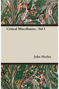 Critical Miscellanies - Vol I