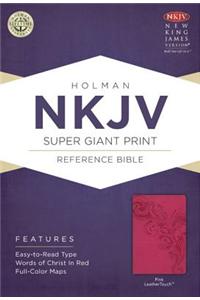 NKJV Super Giant Print Reference Bible, Pink LeatherTouch