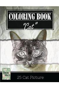 Cute Cat Kitten Grayscale Photo Adult Coloring Book, Mind Relaxation Stress Relief