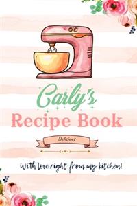 Carly Personalized Blank Recipe Book/Journal for girls and women