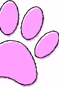 Huge Pink Dog Paw Print