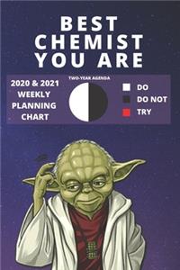 2020 & 2021 Two-Year Weekly Planner For Best Chemist Gift - Funny Yoda Quote Appointment Book - Two Year Agenda Notebook
