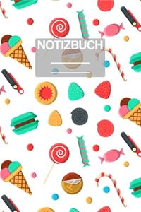 Notizbuch A5 Muster Süssiegkeiten Eis Bonbons