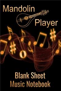 Mandolin Player Blank Sheet Music Notebook