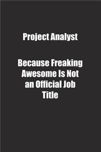 Project Analyst Because Freaking Awesome Is Not an Official Job Title.