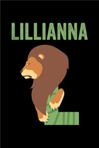 Lillianna: Animals Coloring Book for Kids, Weekly Planner, and Lined Journal Animal Coloring Pages. Personalized Custom Name Initial Alphabet Christmas or Birt