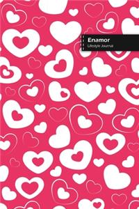 Enamor Lifestyle Journal, Blank Write-in Notebook, Dotted Lines, Wide Ruled, Size (A5) 6 x 9 In (Pink)