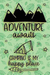 Adventure Awaits: Wide Ruled Camping Composition Book & Journal