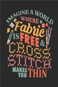 Imagine a world where fabric Is free & cross stitch makes you thin