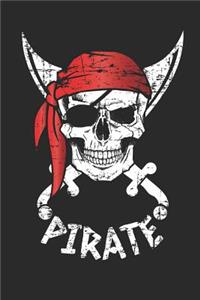 Red Bandana Pirate Skull Notebook