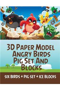 3D Paper Model Angry Birds Pig Set and Blocks