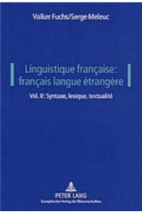 Linguistique Française: Français Langue Étrangère