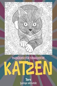 Malbücher für Erwachsene - Lustige Aktivität - Tiere - Katzen