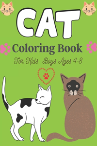 CAT Coloring Book For Kids Boys Ages 4-8