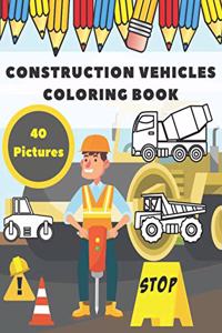 Construction Vehicles Coloring Book