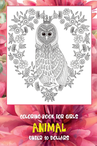Animal Coloring Book for Girls - Under 10 Dollars