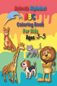 Animals Alphabet ABC Coloring Book For Kids Ages 3-5