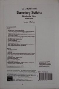 CD Lecture Series for Elementary Statistics: Picturing the World