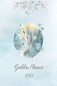 2021 Goddess Planner - Weekly, Monthly 8 x 10 with Moon Calendar, Journal, To-Do Lists, Self-Care and Habit Tracker