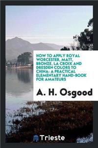 How to Apply Royal Worcester, Matt, Bronze, La Croix and Dresden Colors to China