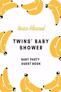 Twice Blessed Twin's Baby Shower Baby Party Guest Book