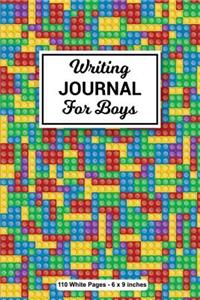 Writing Journal for Boys 110 White Pages 6x9 inches