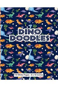 Dino Doodles 110 White Pages 8x10 inches