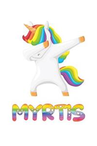 Myrtis: Myrtis 6x9 Journal Notebook Dabbing Unicorn Rainbow