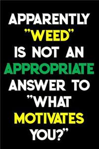 Apparently Weed Is Not An Appropriate Answer To What Motivates You