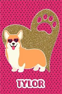 Corgi Life Tylor: College Ruled Composition Book Diary Lined Journal Pink