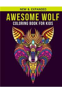 Awesome Wolf Coloring Book For Kids