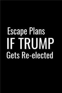 Escape Plans If Trump Gets Re-elected - Funny Journal Notebook For Planning