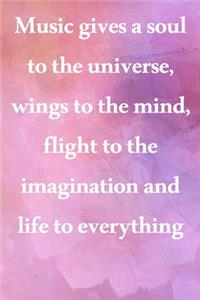 Music gives a soul to the universe, wings to the mind, flight to the imagination and life to everything