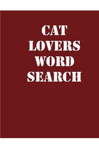 cat lovers word search