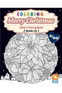Coloring - Merry Christmas - night - 2 books in 1