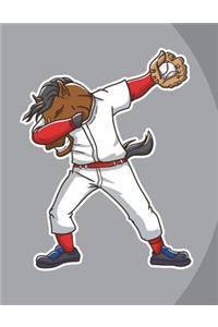 Dabbing Horse Baseball Player Notebook