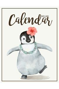 2019-2020 Calendar: Two Years January 2019 to December 2020 Daily Weekly Monthly Calendar Planner with to Do List Happy Penguin Cover